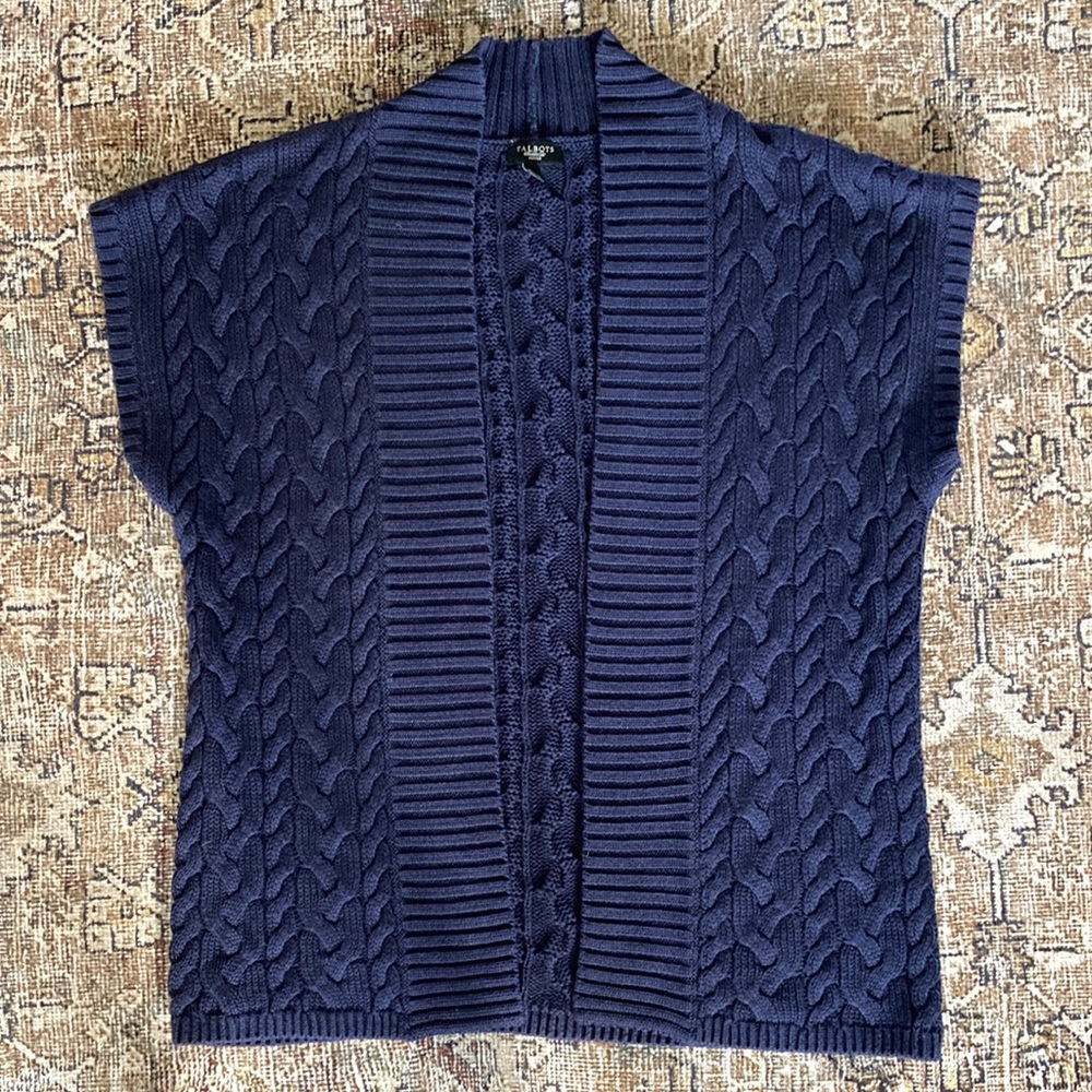 Talbots cable sweater vest | size L/petite